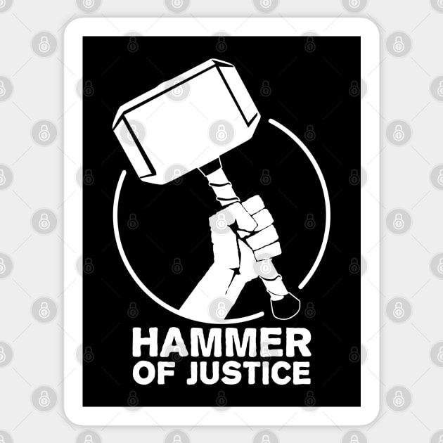 Hammer of Justice Sticker by TMBTM